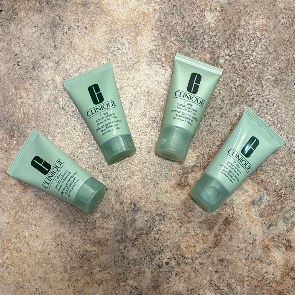 NWT Clinique 7 Day Scrub Cream; Travel-size, Mini x4